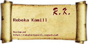 Rebeka Kamill névjegykártya